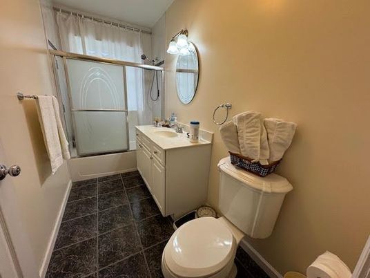 Bathroom, Dual Sink Vanities, Glass Shower, Interior