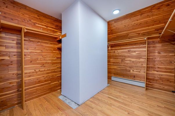 Empty room, Interior, Recessed Lighting, Wood Texture Flooring, Wooden Walls