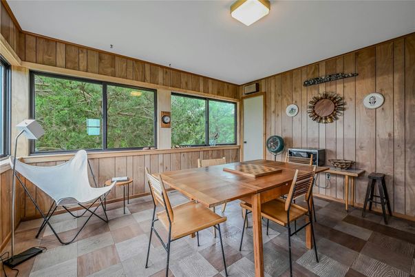 Dining room, Interior, Wood Texture Flooring, Wooden Walls