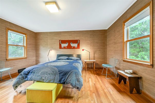 Bedroom, Interior, Wood Texture Flooring, Wooden Walls