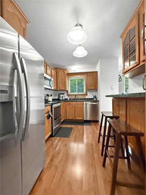 Interior, Kitchen, Stainless Steel Appliances, Wood Texture Flooring