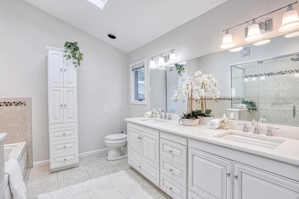 Bathroom, Dual Sink Vanities, Glass Shower, Interior