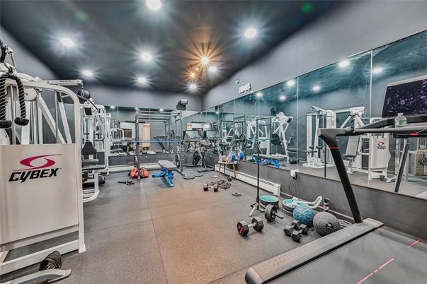 Fitness Equipment, Gym, Interior, Recessed Lighting