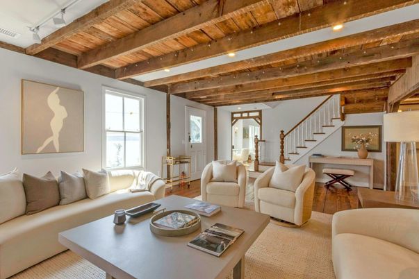 Interior, Living room, Recessed Lighting, Wooden Beams, Wooden Ceilings, Wood Texture Flooring