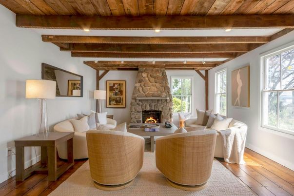 Fireplace, Interior, Living room, Stone Walls, Wooden Beams, Wooden Ceilings, Wood Texture Flooring