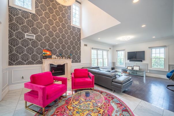 Fireplace, Interior, Living room, Recessed Lighting