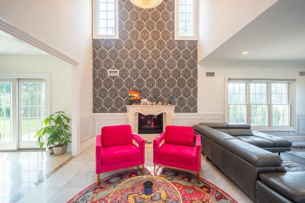 Fireplace, Interior, Living room, Recessed Lighting