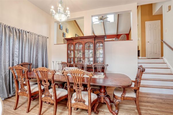 Chandelier, Dining room, Interior, Wood Texture Flooring