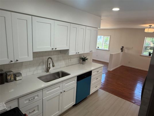 Interior, Kitchen, Recessed Lighting, Wood Texture Flooring