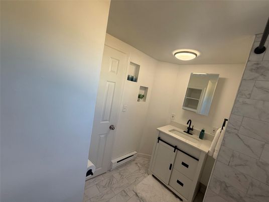 Bathroom, Dual Sink Vanities, Interior, Marble, Marble Walls