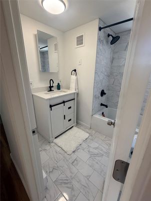 Bathroom, Dual Sink Vanities, Interior, Marble, Marble Walls