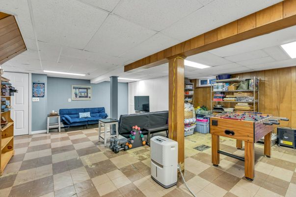 Game Room, Interior, Recessed Lighting, Wooden Walls