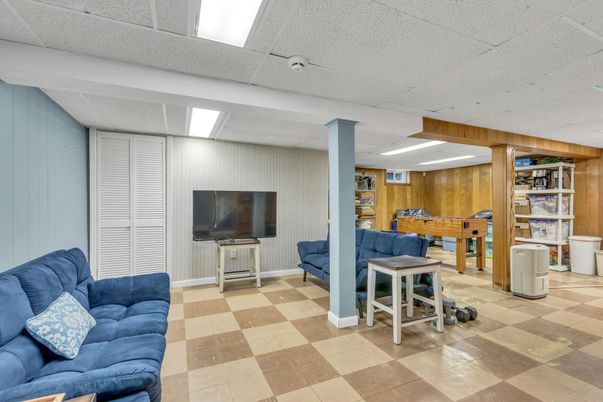 Interior, Living room, Recessed Lighting, Wooden Walls