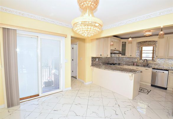Chandelier, Interior, Kitchen, Marble