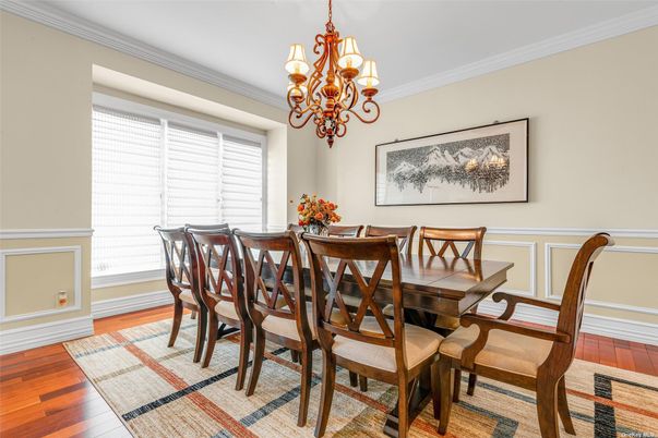Chandelier, Dining room, Interior, Wood Texture Flooring