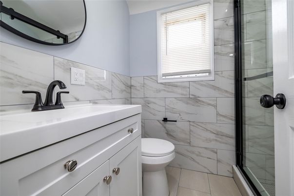 Bathroom, Glass Shower, Interior, Marble Walls