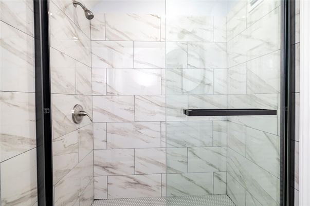 Bathroom, Glass Shower, Interior, Marble Walls