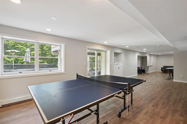 Game Room, Interior, Recessed Lighting, Wood Texture Flooring