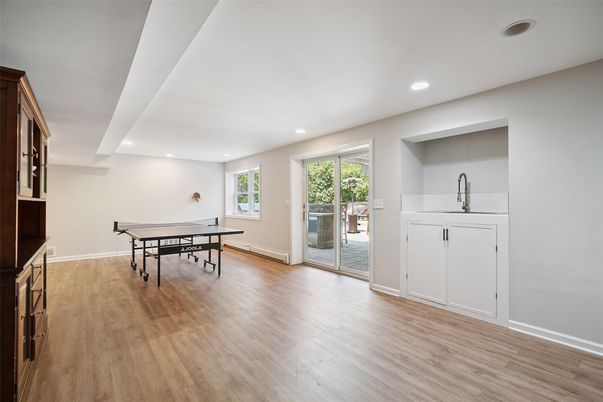 Game Room, Interior, Recessed Lighting, Wood Texture Flooring