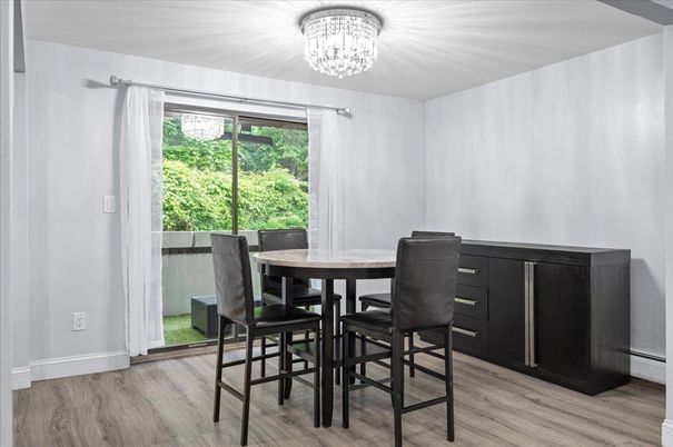 Chandelier, Dining room, Interior, Wood Texture Flooring
