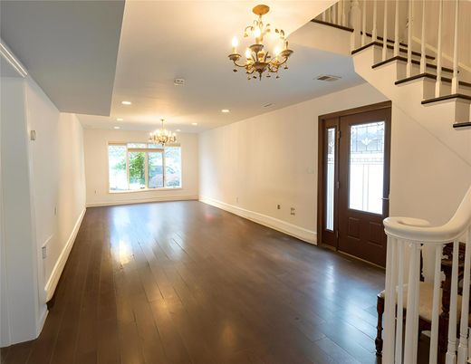 Chandelier, Empty room, Interior, Recessed Lighting, Wood Texture Flooring
