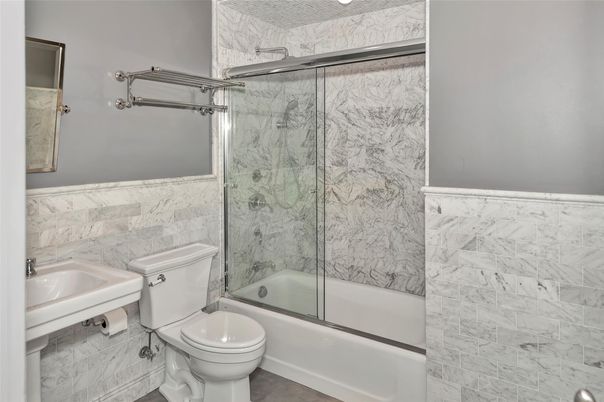 Bathroom, Glass Shower, Interior, Marble Walls