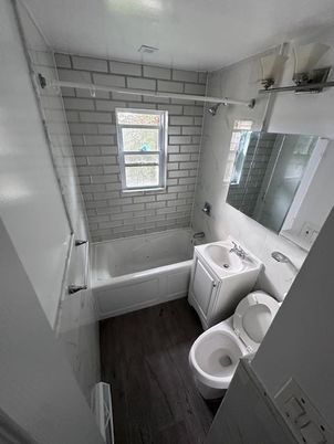 Bathroom, Dual Sink Vanities, Interior, Wood Texture Flooring