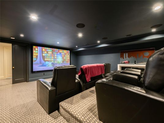 Home Theatre Room, Interior, Projection Screen, Recessed Lighting, Theatre Room
