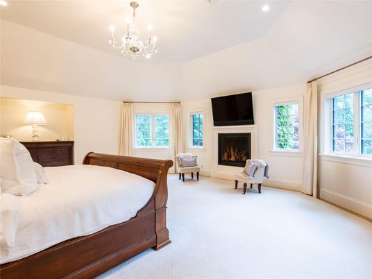 Bedroom, Chandelier, Fireplace, Interior, Recessed Lighting