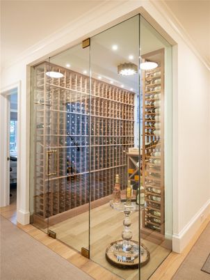 Interior, Recessed Lighting, Wine Storage, Wood Texture Flooring