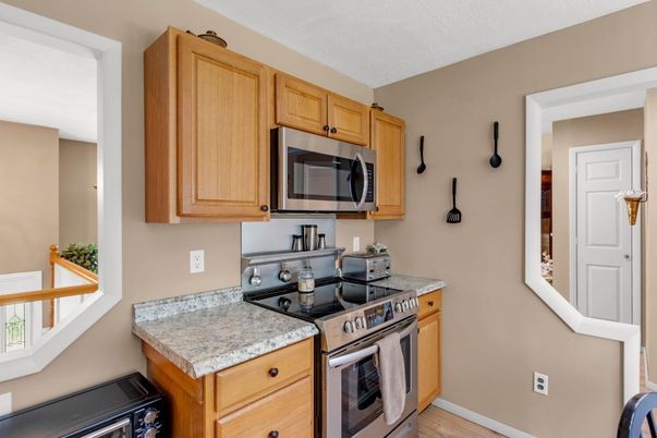 Interior, Kitchen, Stainless Steel Appliances, Wood Texture Flooring