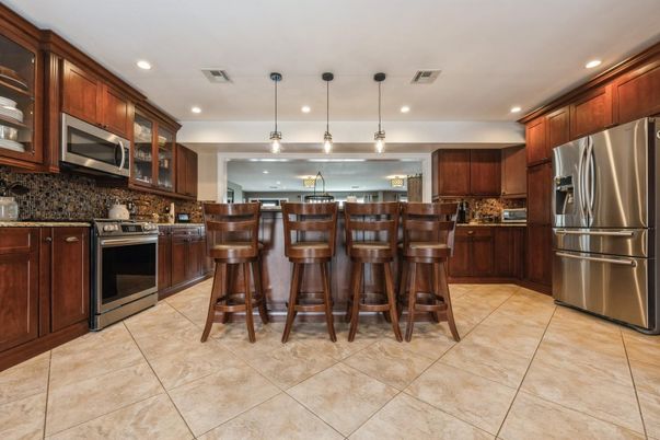 Interior, Kitchen, Pendant Lights, Recessed Lighting, Stainless Steel Appliances