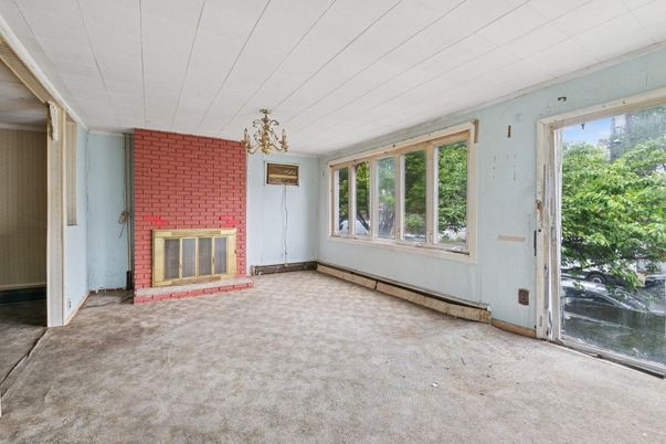 Empty room, Fireplace, Interior, Stone Walls
