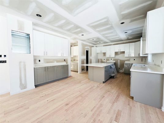 Interior, Kitchen, Recessed Lighting, Wood Texture Flooring