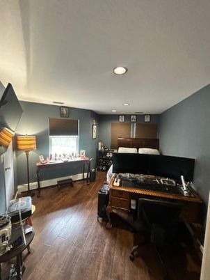 Game Room, Home Office, Interior, Recessed Lighting, Wood Texture Flooring