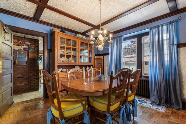 Chandelier, Dining room, Interior, Wood Texture Flooring