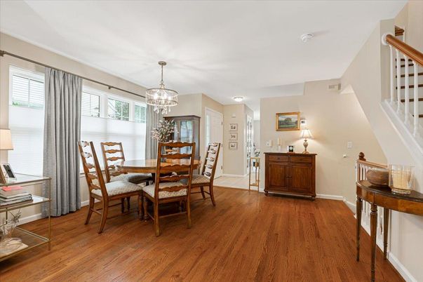Chandelier, Dining room, Interior, Wood Texture Flooring