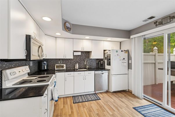 Interior, Kitchen, Recessed Lighting, Wood Texture Flooring