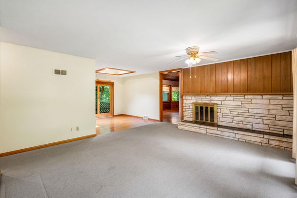 Empty room, Fireplace, Interior, Stone Walls