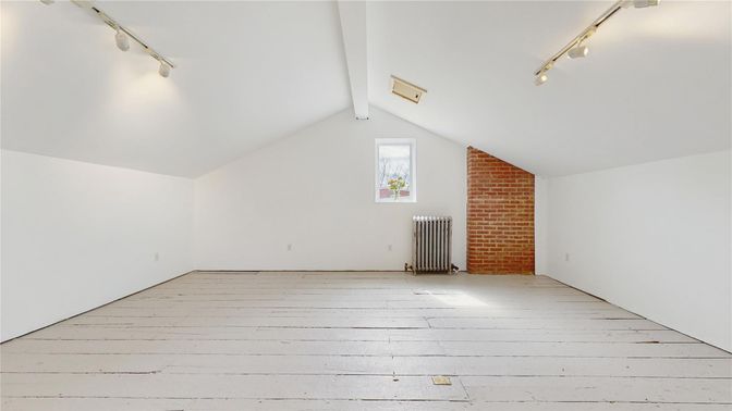 Empty room, Interior, Stone Walls, Wood Texture Flooring