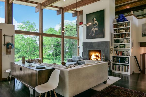 Fireplace, Interior, Living room, Wood Texture Flooring