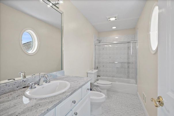 Bathroom, Glass Shower, Interior, Marble, Recessed Lighting