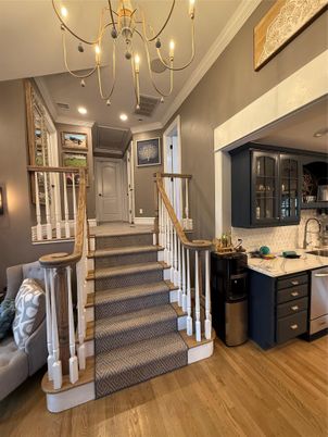 Chandelier, Interior, Recessed Lighting, Wood Texture Flooring