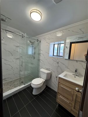 Bathroom, Glass Shower, Interior, Marble Walls