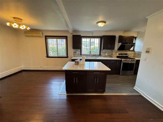 Interior, Kitchen, Stainless Steel Appliances, Wood Texture Flooring