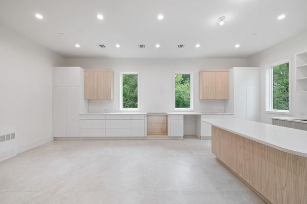 Empty room, Interior, Kitchen, Recessed Lighting