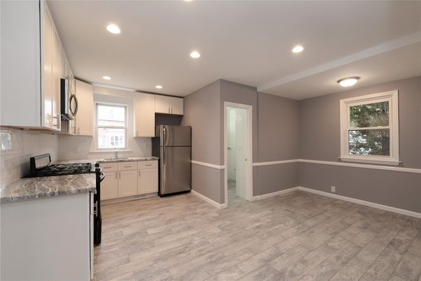 Interior, Kitchen, Recessed Lighting, Wood Texture Flooring