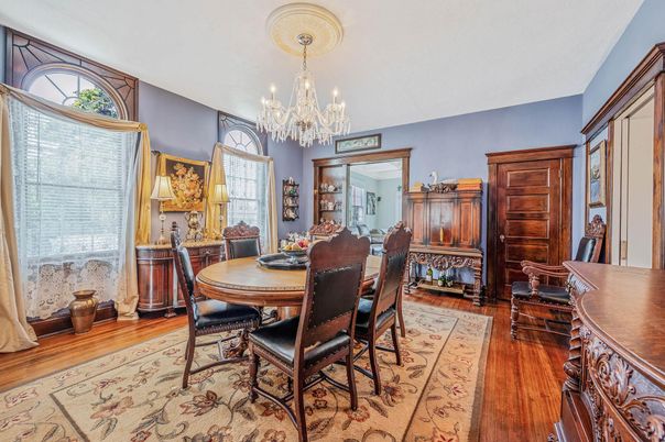 Chandelier, Dining room, Interior, Wood Texture Flooring