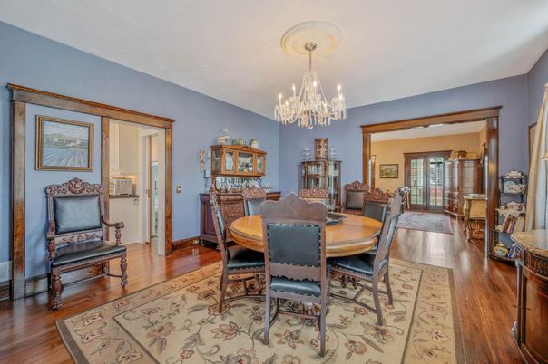 Chandelier, Dining room, Interior, Wood Texture Flooring