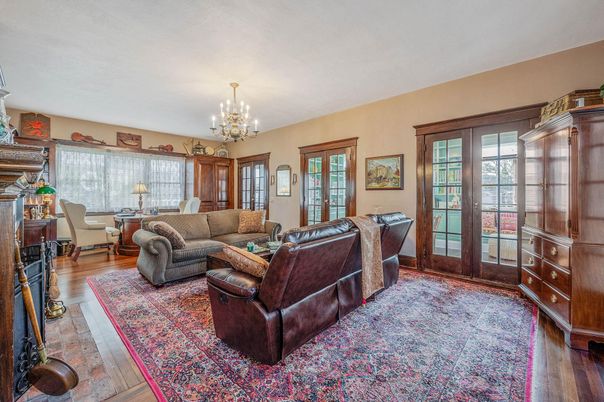 Chandelier, Fireplace, Interior, Living room, Wood Texture Flooring